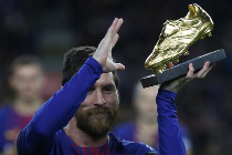 梅西将领取生涯第6座欧洲金靴奖