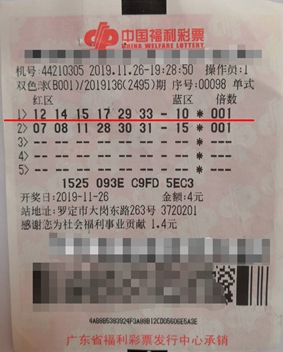 云浮罗定彩民喜中双色球二等奖49万元